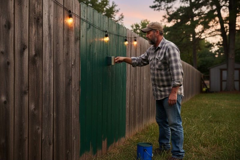 Picket Fence Staining